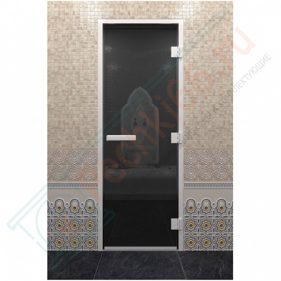 Стеклянная дверь DoorWood Хамам Графит 1900х710 (по коробке) в Иркутске