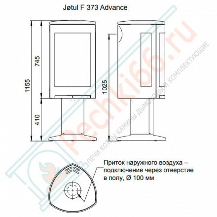 Чугунная печь-камин F 373 Advance WHE (Jotul)
