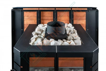 Печь для бани из нержавеющей стали № 06МКН-24 в готовой кирпичной облицовке (Тройка) до 24 м3