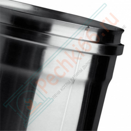 Сэндвич труба для дымохода L=0,5м (430/0,8 мм + нерж / эмаль /600° черная) d-115/200 (Ferrum Blackside Ceramics)