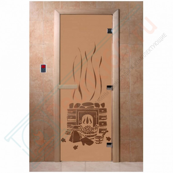 Дверь стеклянная для бани, матовая бронза, "Банька" 1900х700 (DoorWood) в Иркутске