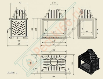 Чугунная топка Zuzia left (Kratki)