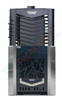 Газовая банная печь из нержавеющей стали № 06-ГТ 20 с сеткой для камней (Тройка) до 18 м3