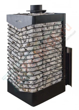 Газовая банная печь из нержавеющей стали № 06-ГТ 20 с сеткой для камней (Тройка) до 18 м3