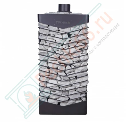 Газовая банная печь из нержавеющей стали № 06-ГТ 80 с сеткой для камней (Тройка) до 80 м3