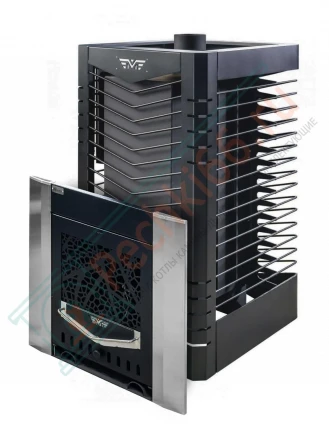 Газовая банная печь из нержавеющей стали № 06-ГТ 80 с сеткой для камней (Тройка) до 80 м3