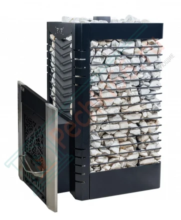 Газовая банная печь из нержавеющей стали № 06-ГТ 80 с сеткой для камней (Тройка) до 80 м3