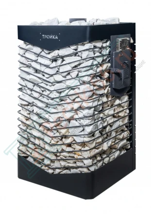 Газовая банная печь из нержавеющей стали № 06-ГТ 80 с сеткой для камней (Тройка) до 80 м3