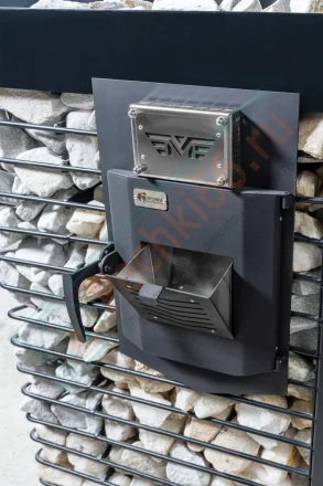 Газовая банная печь из нержавеющей стали № 06-ГТ 80 с сеткой для камней (Тройка) до 80 м3