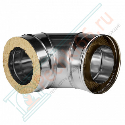 Отвод 90° с изол (НЕРЖ-321/0,8-НЕРЖ-439/0,5) d-120/200 (Дымок-Lux)