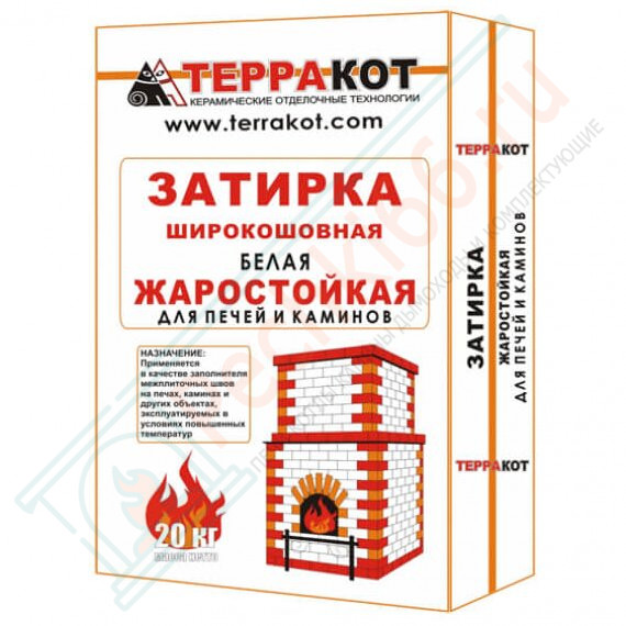 Затирка белая "Терракот", жаростойкая, 5 кг (Терракот) в Иркутске