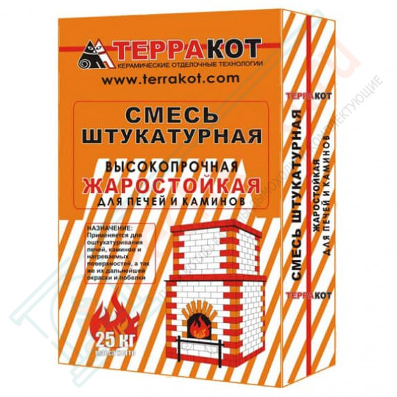 Смесь глино-шамотная "Терракот", штукатурная жаростойкая высокопрочная, 25 кг (Терракот) в Иркутске