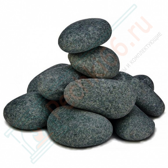 Камень для бани Пироксенит "Черный принц" шлифованный средний, 10 кг, м/р Хакасия (коробка), 10 кг в Иркутске